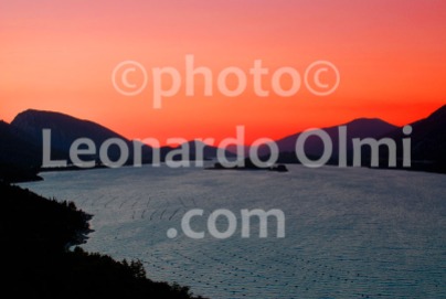 Sunset at Ston gulf, Croatia