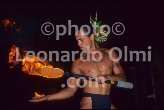 French Polynesia, Moorea, tahitian show, man with torch fire (40-9) JPG copy